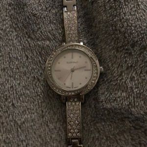 Silver watch with Swarovski crystals